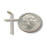 14K Y Gold 0.35ctw G/I1 Prong Set Diamond Cross