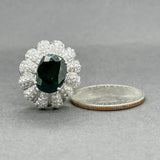 Estate 18K W Gold 4.95ct Sapphire & 2.20ctw Diamond Cocktail Ring