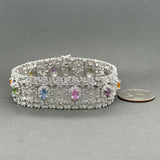 Estate 14K W Gold 5.89ctw Sapphire & 2.49ctw Diamond Bracelet
