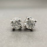 Estate 14K W Gold 0.46ctw H/SI2-I1 Diamond Stud Earrings