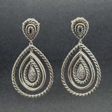 Estate David Yurman SS 0.17ctw H-I/SI1-2 Diamond Cable Classic Teardrop Earrings