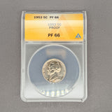 Estate 1953 Proof Jefferson Nickel ANACS PF 66 Brilliant Gem Uncirculated