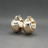 Estate 14K Y Gold 21.07mm Scalloped Hoop Earrings