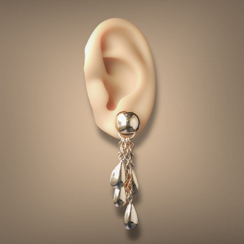 Estate 14K Y Gold Fancy Dangle Earrings