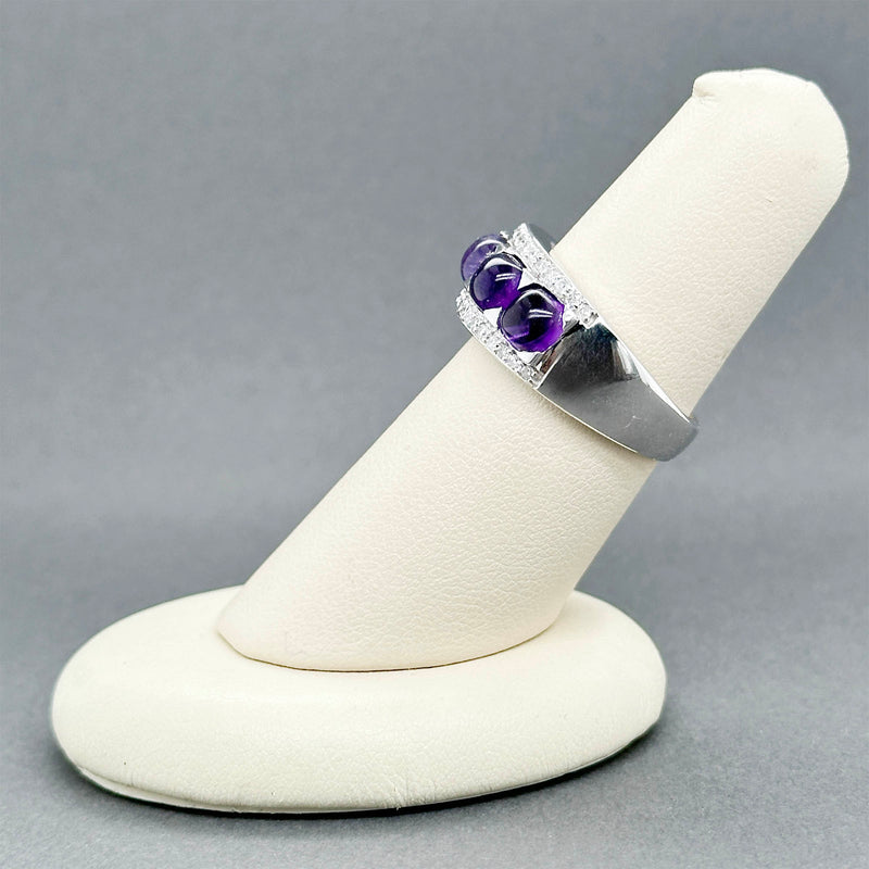 Estate 14K W Gold 3.05ctw Amethyst & 0.19ctw Diamond Ring