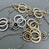 Estate Frederic Duclos YGP Interlocking Textured Circles 34” Necklace