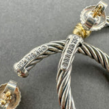 Estate David Yurman SS 18 Cable Torque Hoop Earrings
