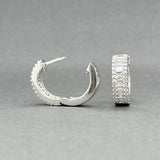 Estate 14K W Gold 1.11ctw H-I/SI1-2 Diamond Huggie Earrings