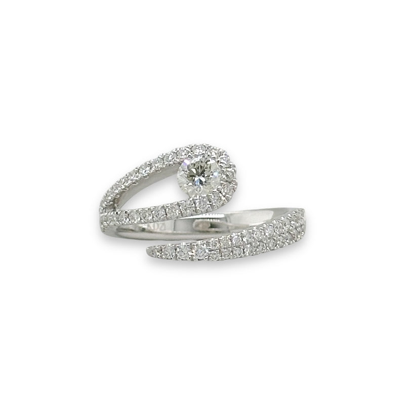18KW Gold 0.78ctw J/SI1 Open Diamond Ring