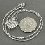 Estate 14K W Gold 1.22ctw H-I/SI1-I2 Diamond Heart Pendant