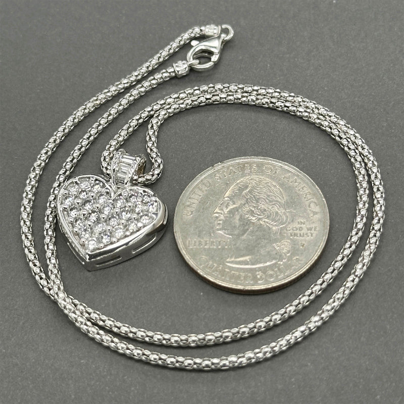 Estate 14K W Gold 1.22ctw H-I/SI1-I2 Diamond Heart Pendant