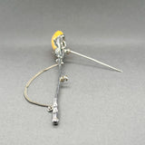 Estate SS Amber Stick Pin