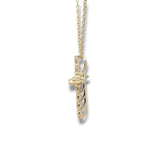 14K Y Gold 0.37ctw F/VS1 Lab-Created Diamond Cross