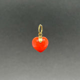 Estate 14K Y Gold Coral Heart Pendant
