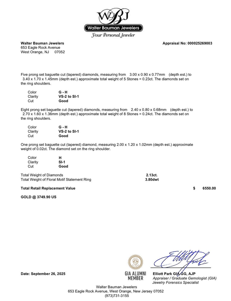 Estate 14K Y Gold 2.13ctw Diamond Cocktail Ring