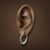 Estate 14K Y Gold 24.7mm Twisted Hoop Earrings
