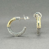 Estate David Yurman SS 14 Cable Hoop Earrings