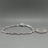 Estate 14K W Gold 0.95ctw Diamond Link Bracelet