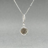 Estate 14K W Gold 0.70ct Smoky Quartz & 0.06ctw Diamond Pendant