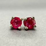 Aretes Estate de oro de 14 quilates con rubíes de 0,70 quilates