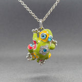 Estate Belle Etoile SS Enamel Lucky Frog Pendant