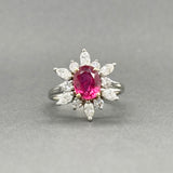 Estate 18K W Gold 2.09ctw Ruby & Diamond Cocktail Ring