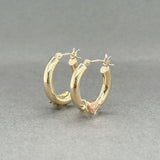 Estate 14K Y Gold 17.9mm Heart Hoop Earrings