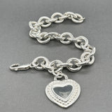 Estate Judith Ripka SS Heart Charm Bracelet