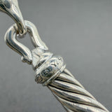 Estate David Yurman SS 0.07ctw H-I/SI2-I1 Diamond Buckle Classic Bracelet