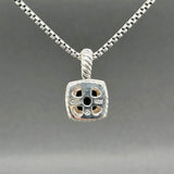 Estate David Yurman SS 1.88ct Onyx & .0.18ctw Diamond Petite Albion Pendant