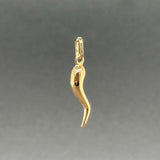 Estate 18K Y Gold 25.2mm Italian Horn Pendant