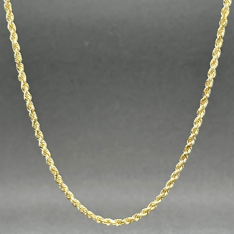 Estate 14K Y Gold 2.01mm 30.5” Rope Chain
