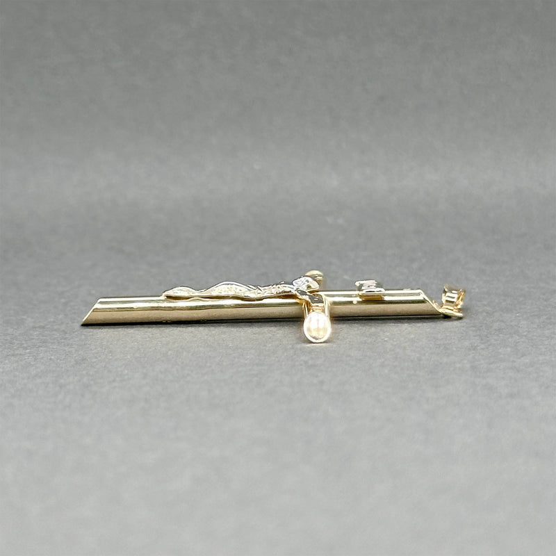 Estate 14K TT Gold 45.10mm INRI Crucifix Pendant