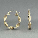 Estate 14K Y Gold 25.18mm Twisted Hoop Earrings