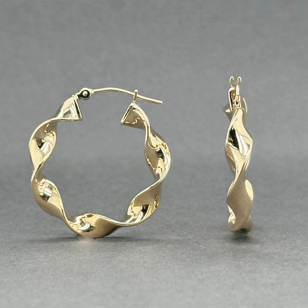 Estate 14K Y Gold 25.18mm Twisted Hoop Earrings