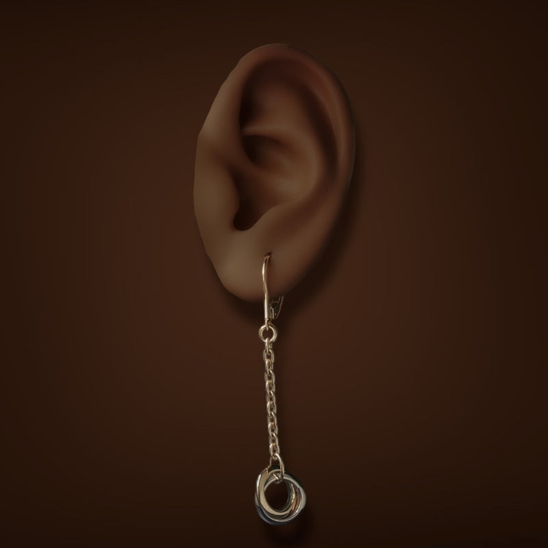 Estate 14K TT Gold Chain Drop Earrings