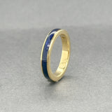 Estate 18K Y Gold Navy Enamel Ring