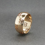Estate Gucci 18K Y Gold Icon GG Wide Ring