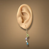 Estate 10K Y Gold 7.66ctw Multi-Gemstone Dangle Earrings