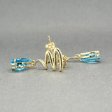 Estate 14K Y Gold 5.54ctw Blue Topaz Drop Earrings