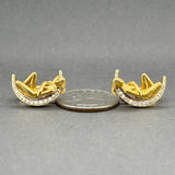 Estate 18K TT Gold 0.28ctw Diamond Woman on The Moon Earrings