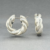 Estate David Yurman SS Sculpted Cable Hoop Earrings