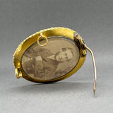 Estate Victorian 14K Y Gold 8.23ct  Garnet Memorial Locket Pin