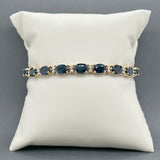 Estate 14K Y Gold 34.56ctw Sapphire & 0.84ctw Diamond Bracelet