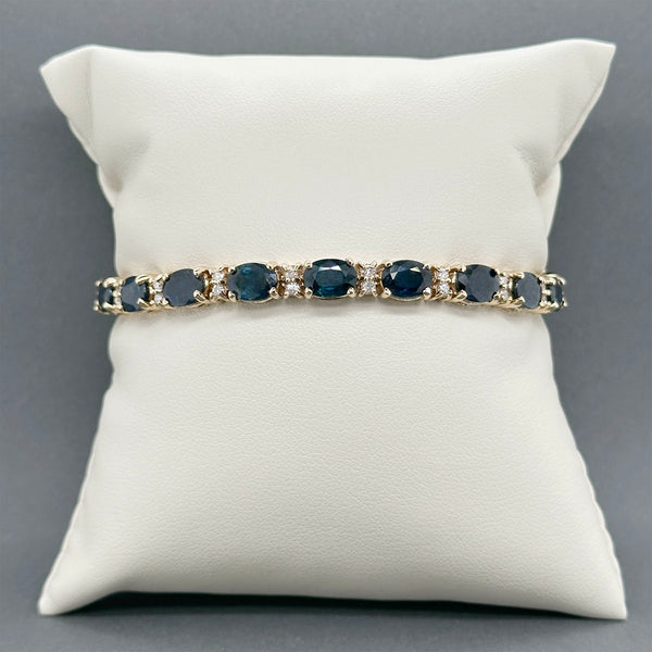 Estate 14K Y Gold 34.56ctw Sapphire & 0.84ctw Diamond Bracelet
