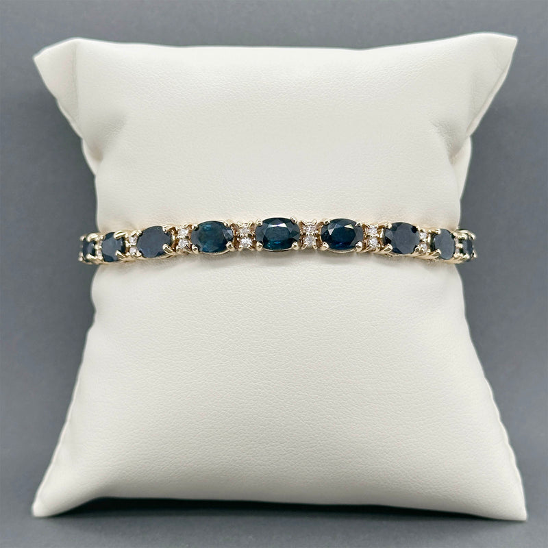 Estate 14K Y Gold 34.56ctw Sapphire & 0.84ctw Diamond Bracelet