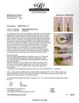 Estate 14K W Gold 2.63ct Peridot & 0.01ct Diamond Pendant