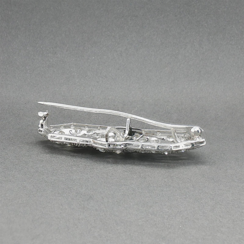Estate Art Deco Platinum 1.36ctw H-K/SI1-2 Diamond Brooch