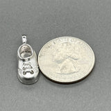 Estate 14K W Gold 0.02ctw I/I1 Diamond Babyshoe Pendant