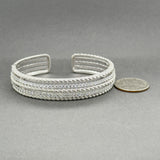 Estate Judith Ripka SS CZ Rope Cuff Bracelet